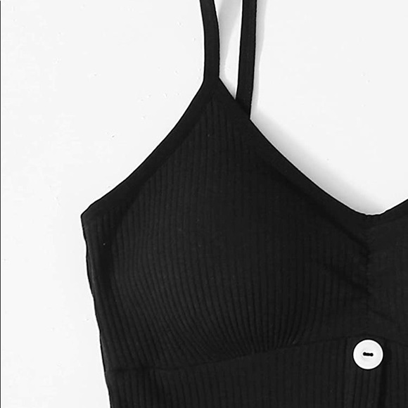 Women’s padded spaghetti strap tank top w/buttons - Picture 8 of 14